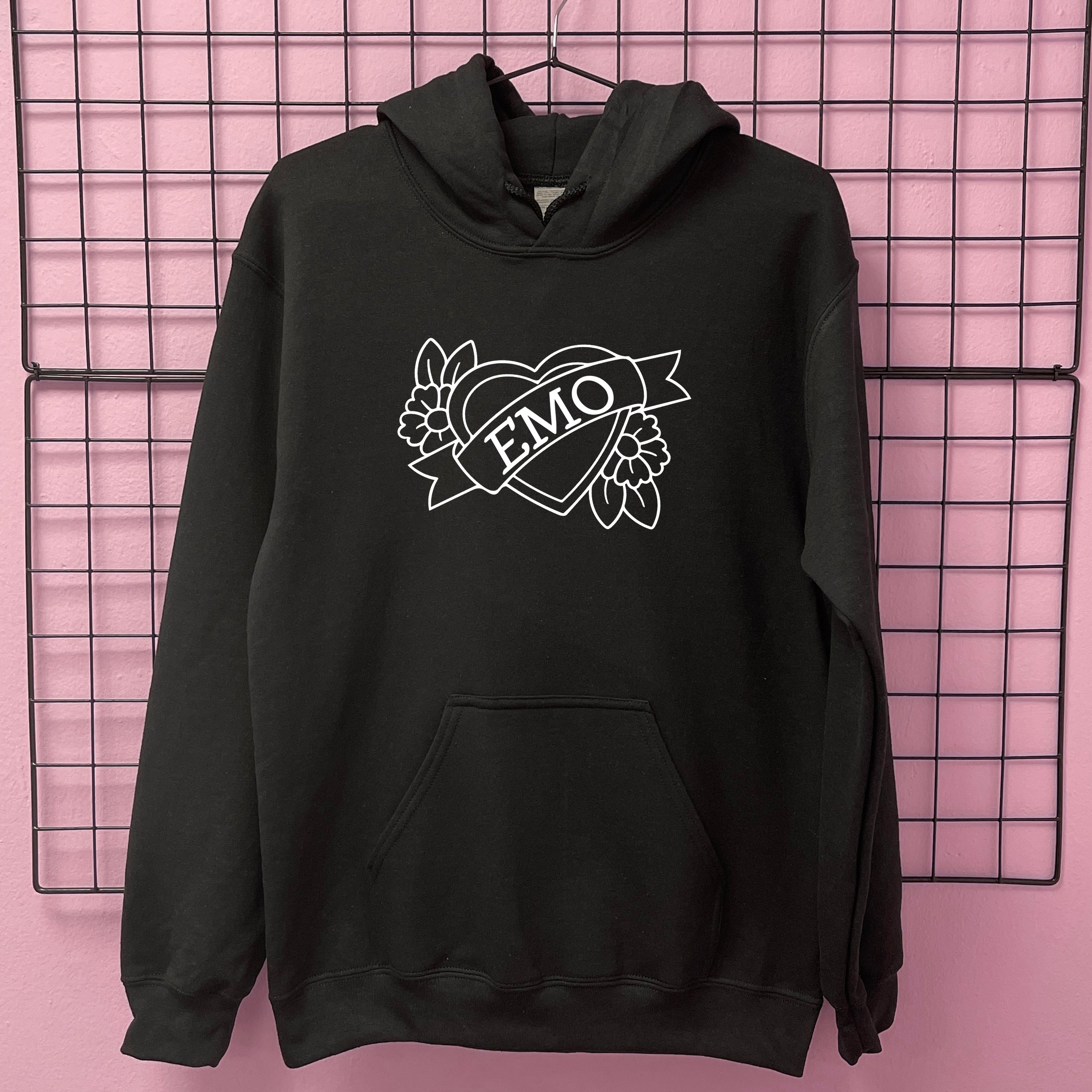 Emo black hoodie sale