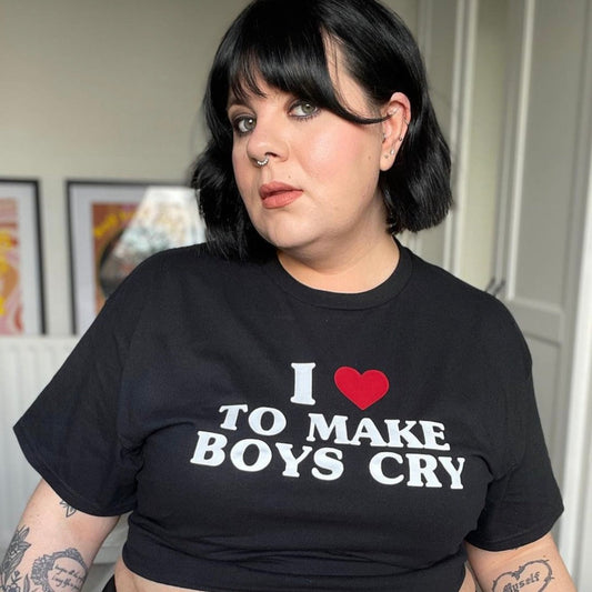 I LOVE TO MAKE BOYS CRY HEART T-SHIRT