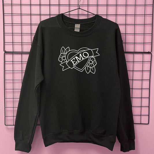 EMO HEART FLOWERS SWEATSHIRT