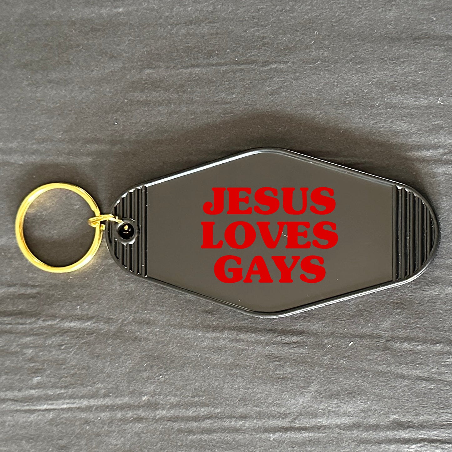 JESUS LOVES GAYS KEYRING