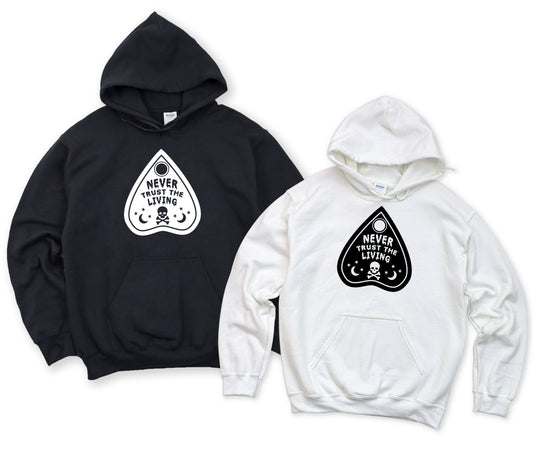 NEVER TRUST THE LIVING PLANCHETTE KIDS HOODIE