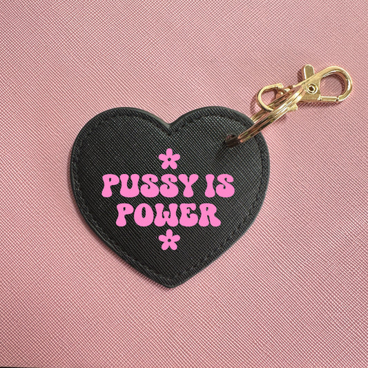 PUSSY IS POWER HEART KEYRING