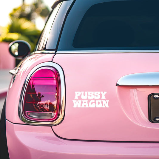 PUSSY WAGON CAR DECAL STICKER