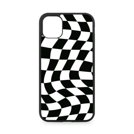 WARPED CHECKERBOARD RUBBER PHONE CASE